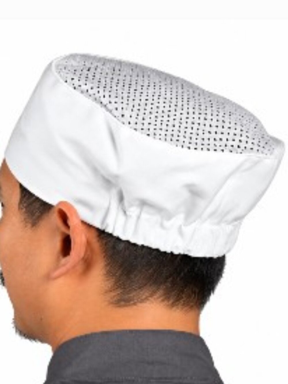 Uncommon Threads Unisex Mesh Top Chef Skull Cap - White 2 Pack
